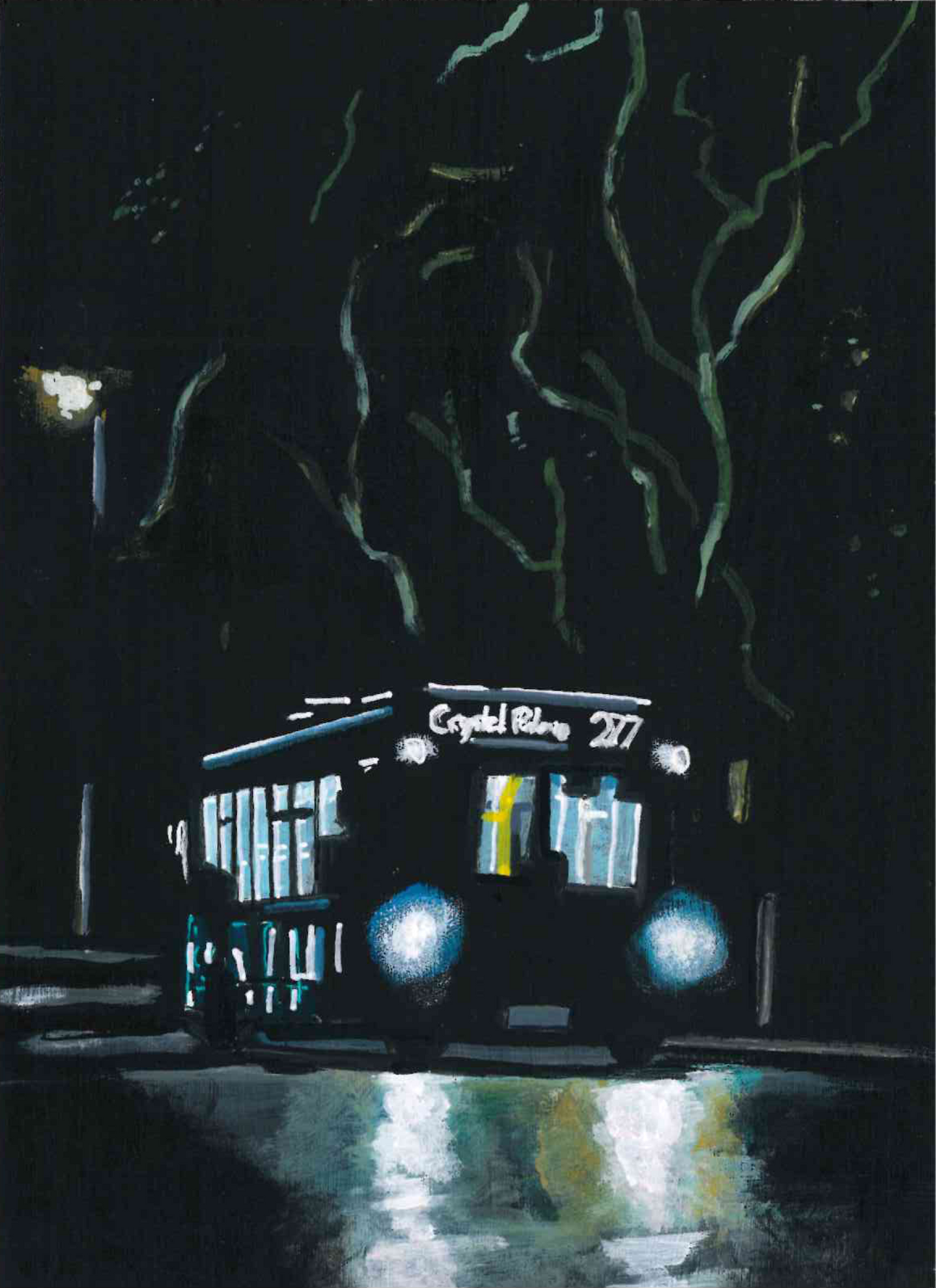 ‘It will take forever’ A5 night painting. Acrylic on board. Framed. 2025 33