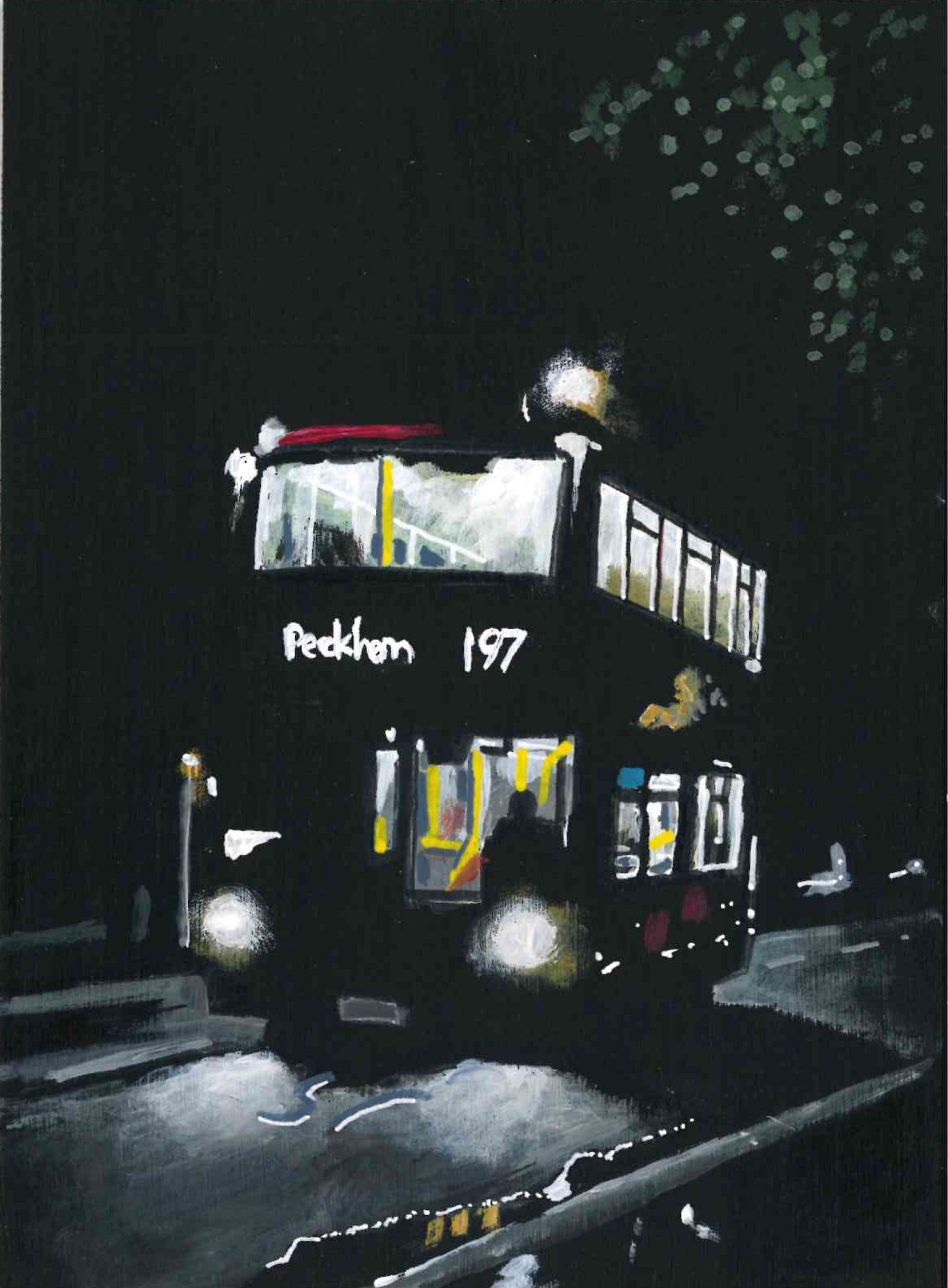 ‘I Think I Can Find My Way’ A5 night painting. Acrylic on board. Framed. 2025 30