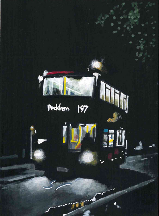 ‘I Think I Can Find My Way’ A5 night painting. Acrylic on board. Framed. 2025 30