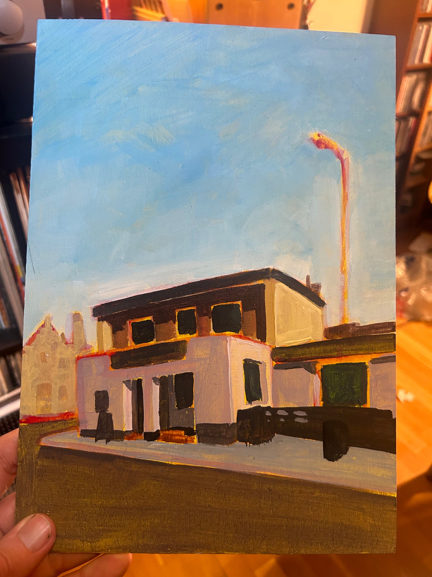 The Crooked Billet pub, Penge A4 painting. Acrylic on board. Framed. 2026. Painted on location.