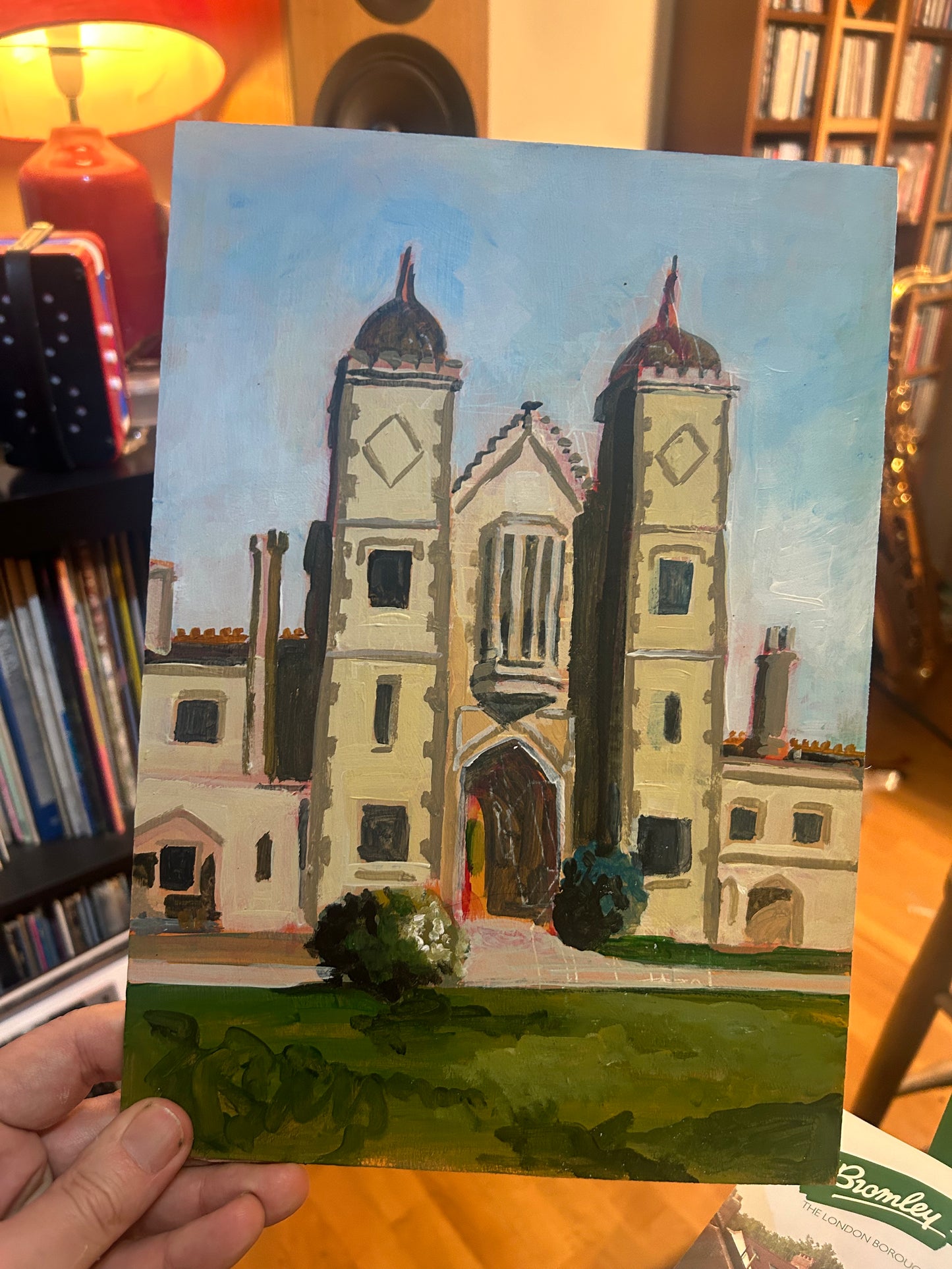 ‘Waterman’s Square’, Penge A4 painting. Acrylic on board. Framed. 2026. Painted on location.