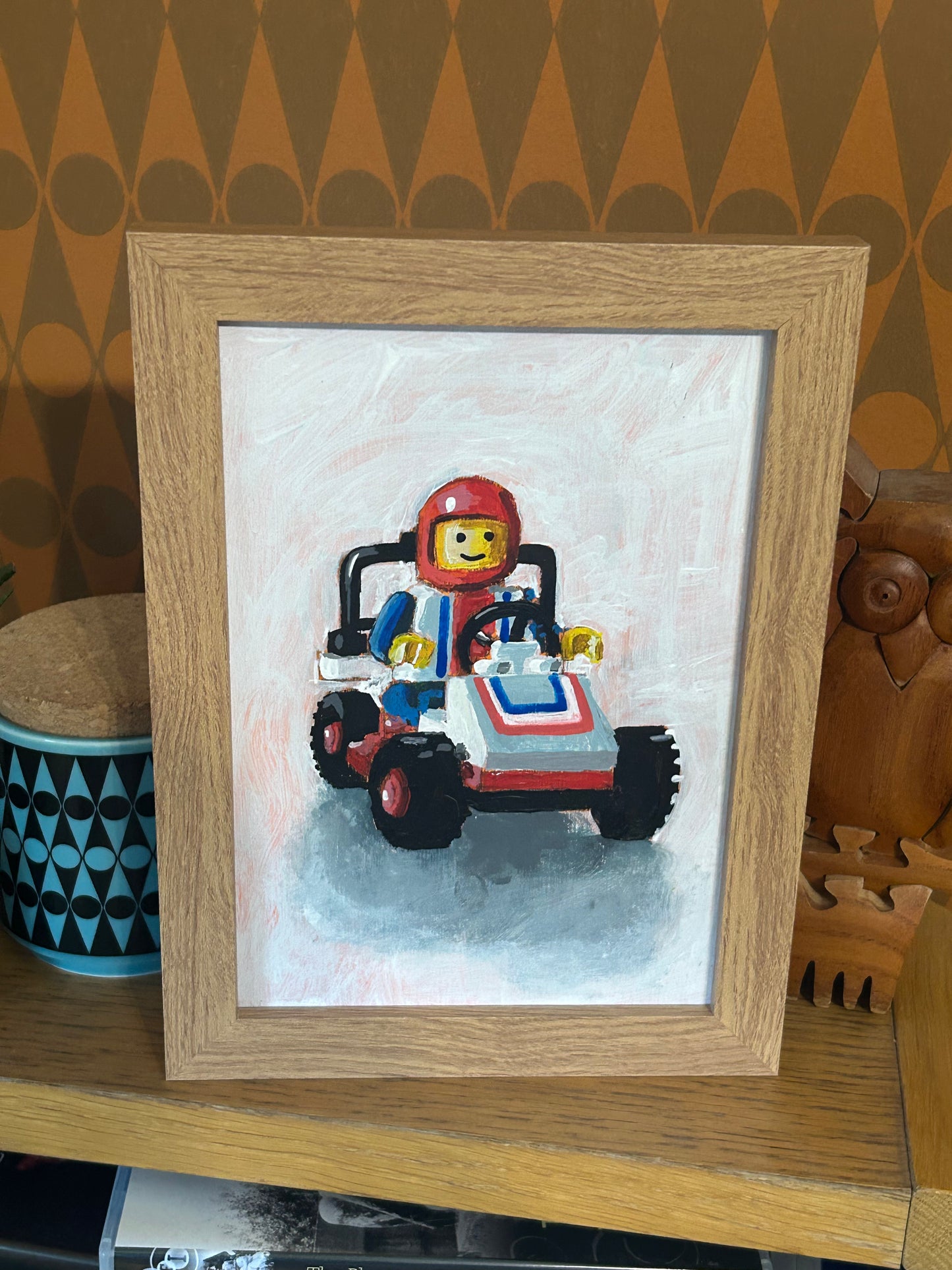 ‘I felt like losing’. Lego set 6609. A5 painting. Acrylic on board. Framed. 2025