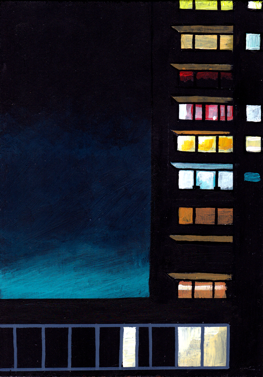 ‘I love what you’ve done for me’ A5 night painting. Acrylic on board. Framed. 2025 24
