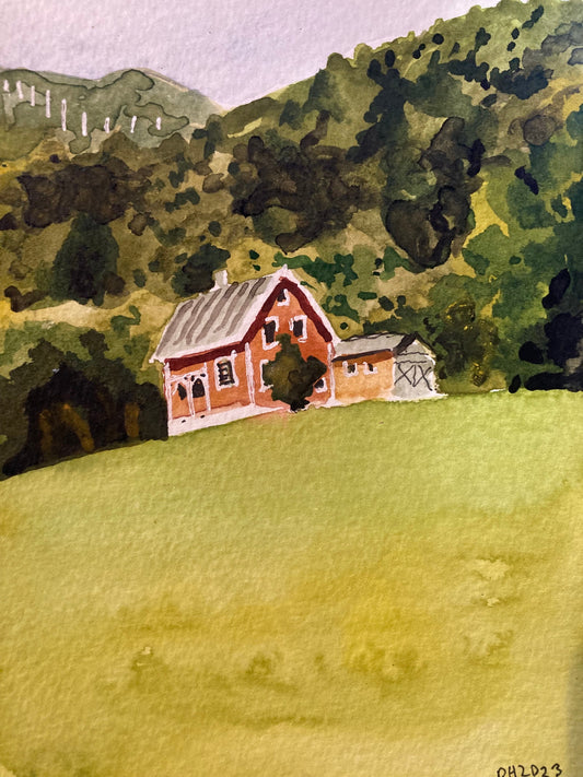 Bjorke Norway (postcard painting) 2