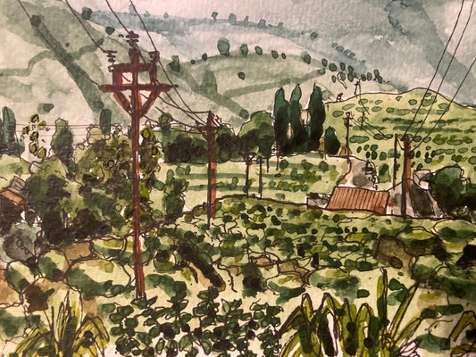 Darjeeling, India. Postcard painting 2