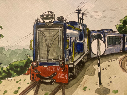 Darjeeling, India. Postcard painting 1