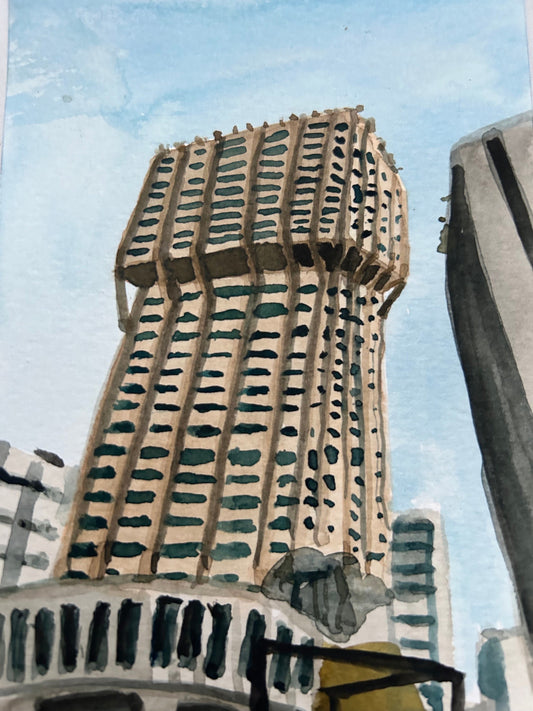 Torre Velasca Milan, Italy (postcard painting)