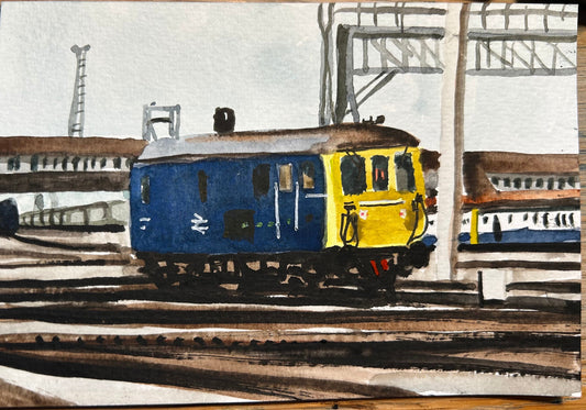 Postcard painting of class 73. Watercolour.