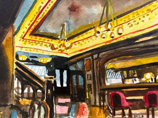 Postcard painting (A6) of J.R. Mahon’s pub in Dublin